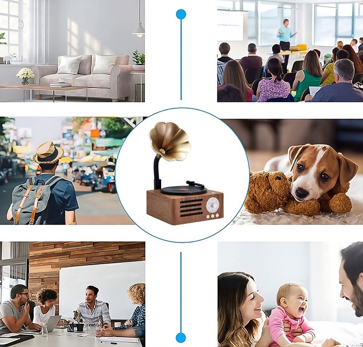 Ukryta KAMERA WiFi głośnik bluetooth gramofon szpiegowska