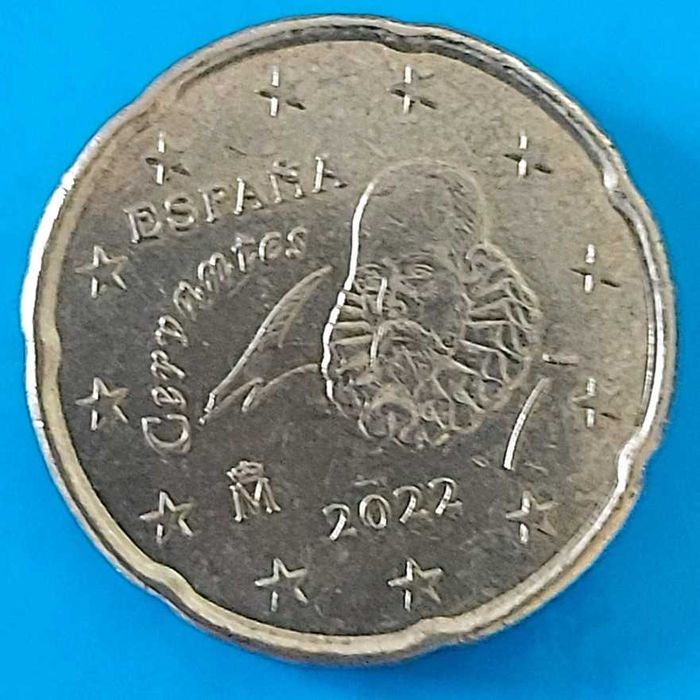 20 Cêntimos de 2022 de Espanha, Miguel Cervantes