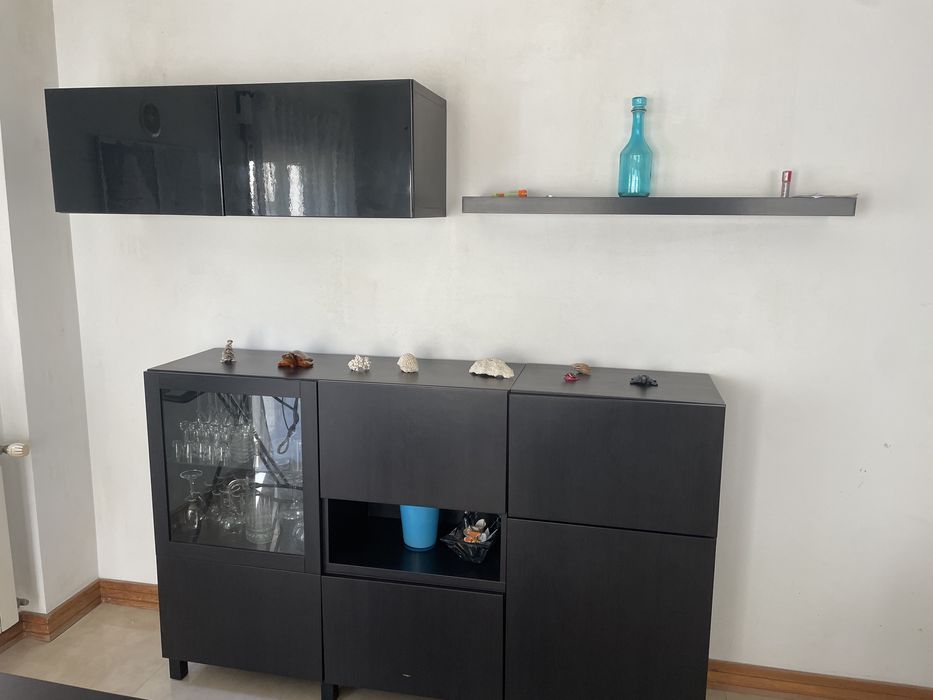 Aparador Sala Bestå conjunto com móvel apoio e prateleira