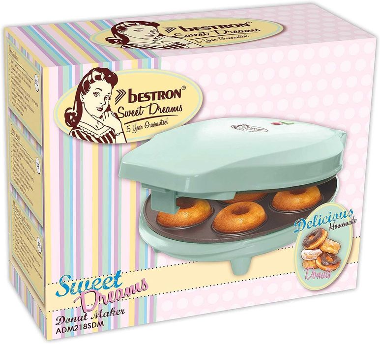 Bestron Donut Maker, Mini Donut Maker do pieczenia 7 małych pączków