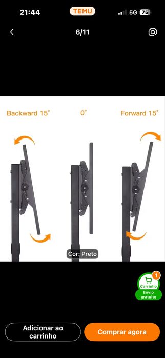 Suporte TV com Rodas NOVO – Universal 32” a 70”