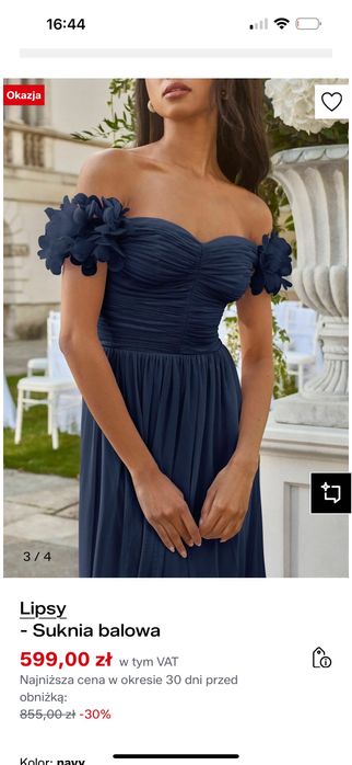 Sukienka maxi granatowa