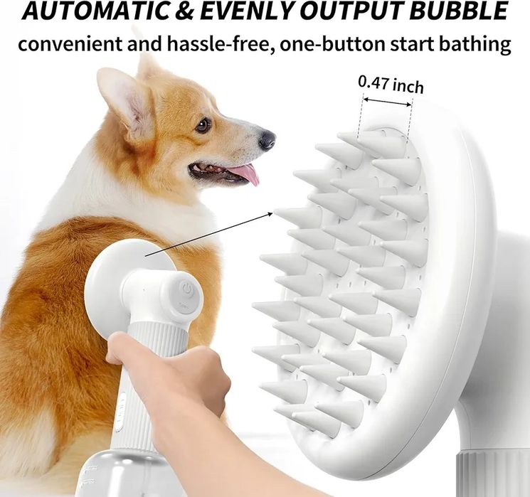 Escova de animais de estimação de vapor automática de jaqueta com disp