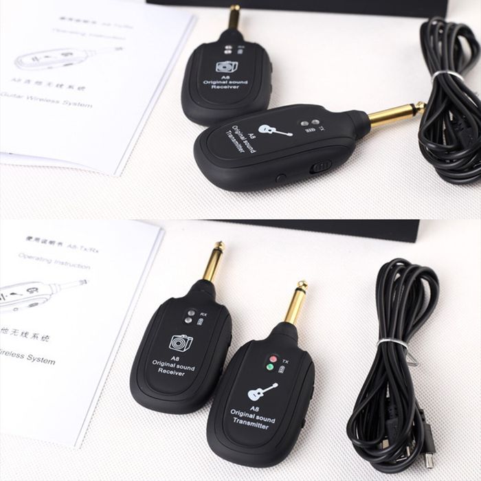 Transmissor e recetor sem fios para instrumentos musicais