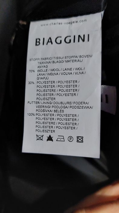 Płaszcz wełniany Biaggini r.48, XL  ciemny grafit