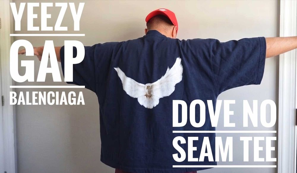 Футболка yeezy gap by balenciaga dove синяя оверсайз розмір L Л