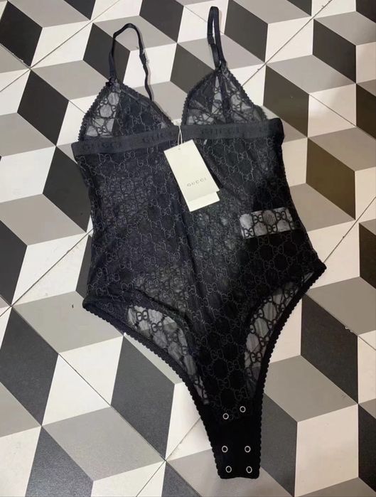 Body koronkowe czarne Gucci