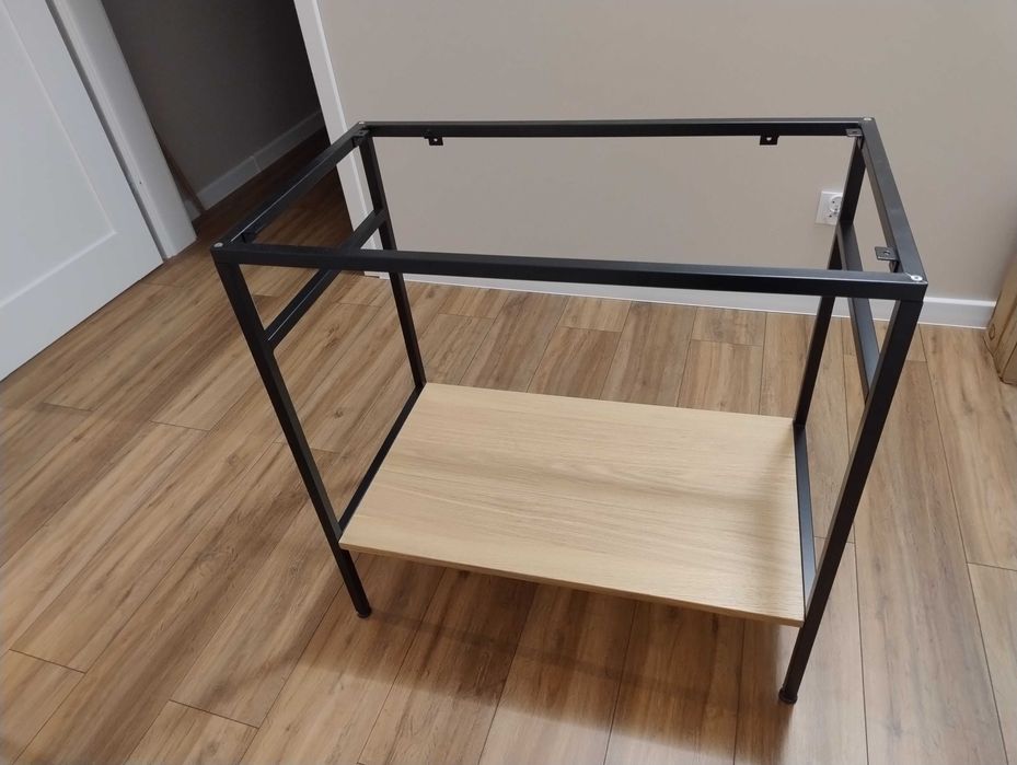 2X Konsola pod umywalkę 80 x 45 cm z półką czarna