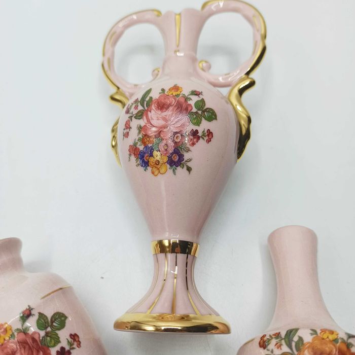 Kolekcjonerska czeska różowa porcelana