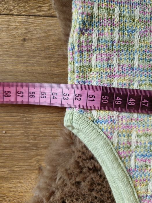 Pastelowa kamizelka vintage tweed bouclé Giulia XXL 44