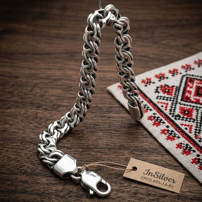 Чоловічий срібний браслет 925 | Мужской серебряный браслет серебро