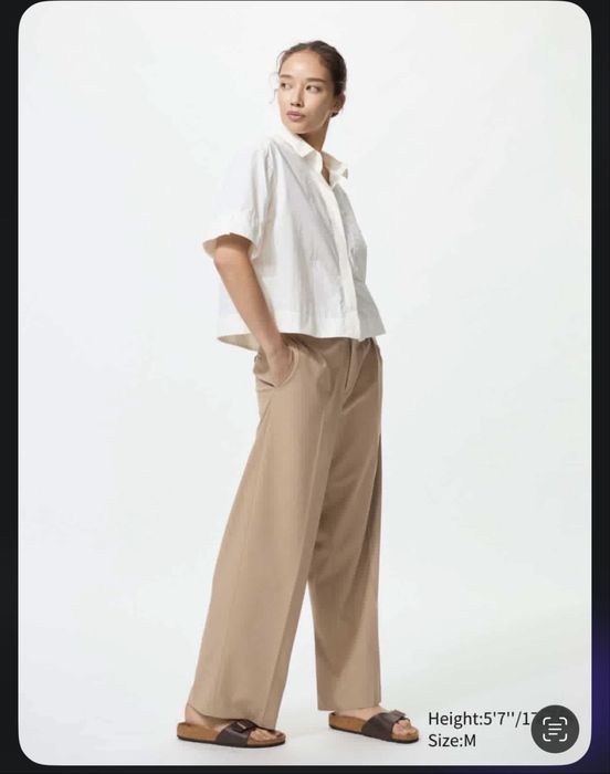 Бежеві брюки uniqlo