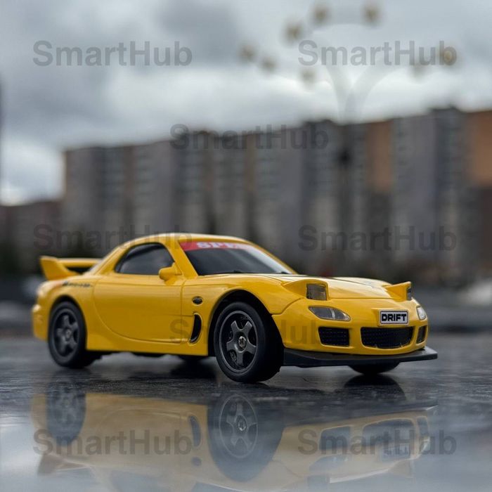Міні Дрифт машинка Mazda RX-7 Mini Drift Жовта на радіокеруванні 1:43