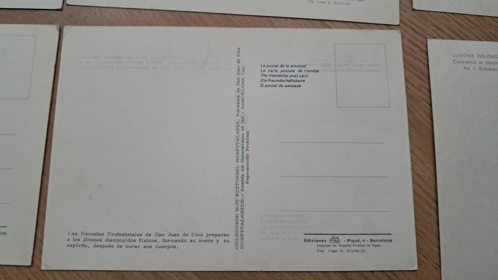 Stare pocztówki PRL francuskie fabryki wojsko ludowe