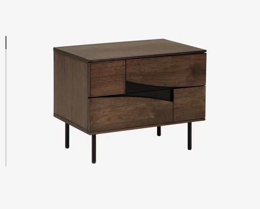 Mesa duas gavetas nogueira kave home