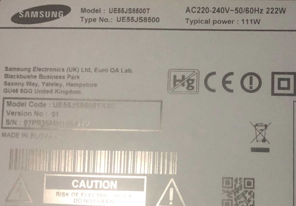 Peças Samsung UE55JS8500T BN44.00833A BN41.02356C BN94.10059K Testado