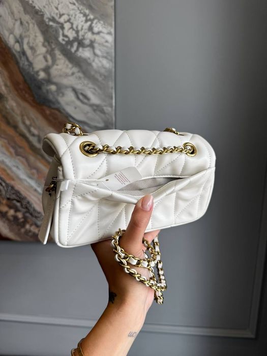 Coach Tabby Pillow Bag Ivory Gold premium / жіноча шкіряна сумочка