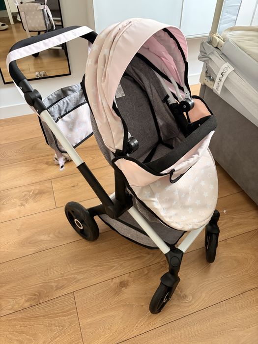 Wózek dla lalek Bayer Design XEO 2w1 – szaro-różowy