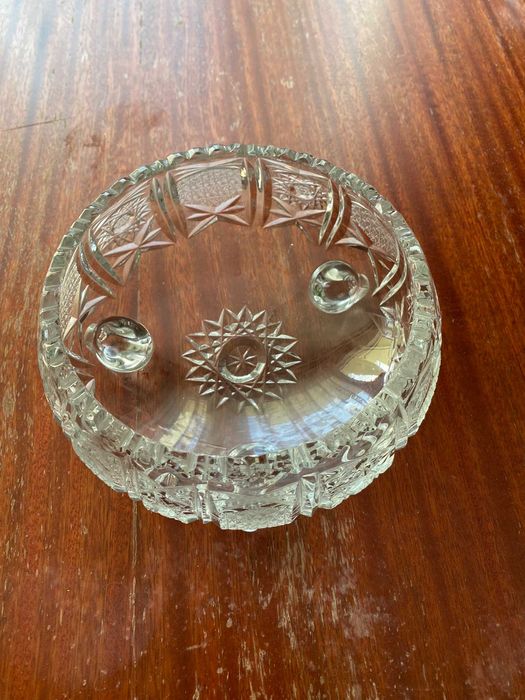 ozdobna popielniczka kryształowa z czasu PRL - 2