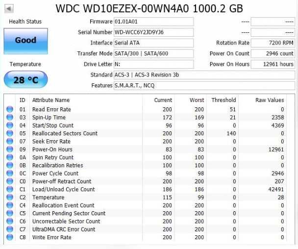 HDD Western Digital Blue 1TB WD10EZEX — чудовий стан