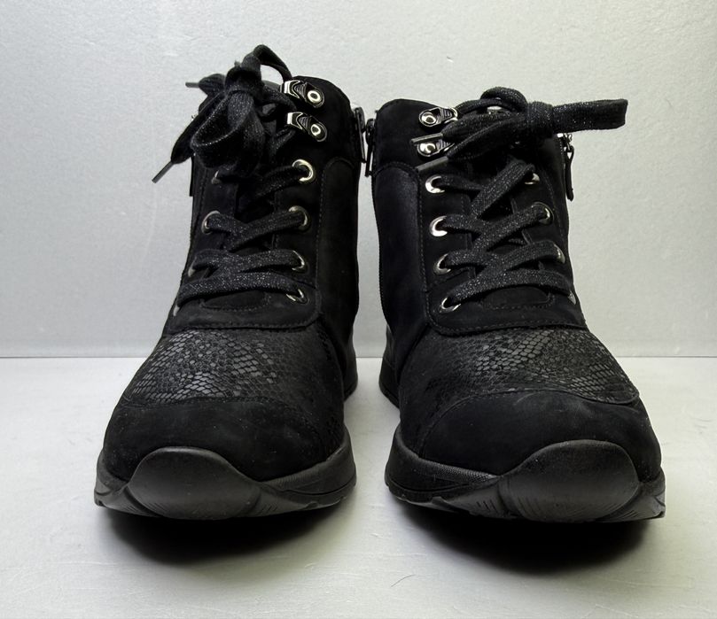 Botki skórzane czarne Waldläufer damskie  r 43 komfortowe