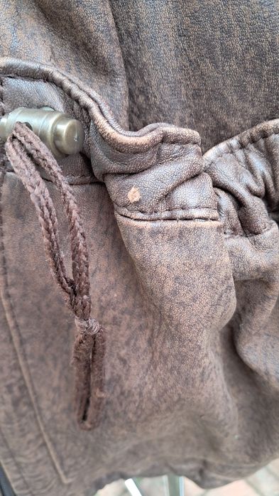 Kurtka skórzana z futerkiem z jenota