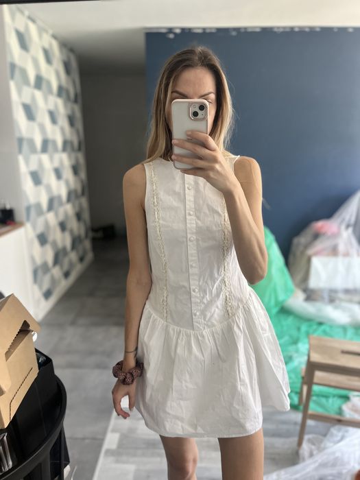 Zara sukienka biala mini