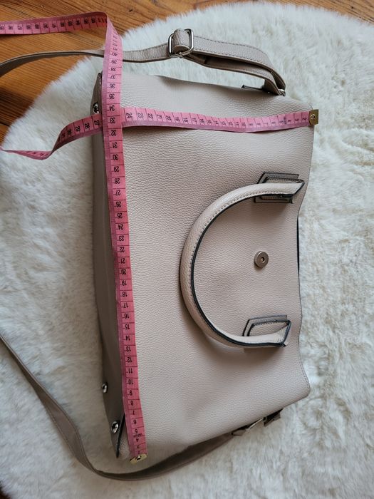 Beżowa torba szoperka torebka shopper bag