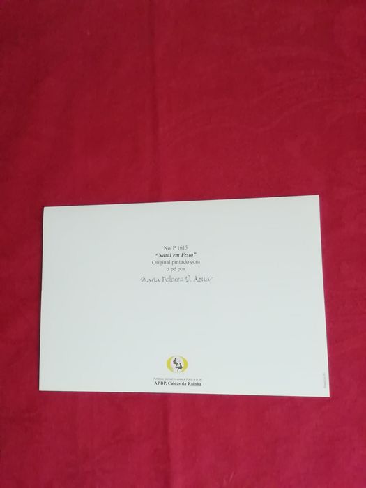 Postal de Natal, pintado com o pé