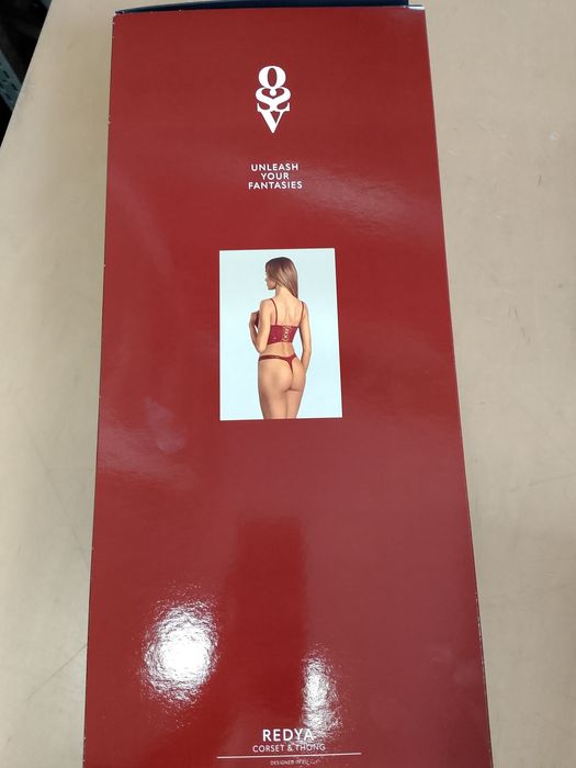 Zmysłowy, ekskluzywny komplet Obsessive Redya – gorset + stringi NOWOŚ