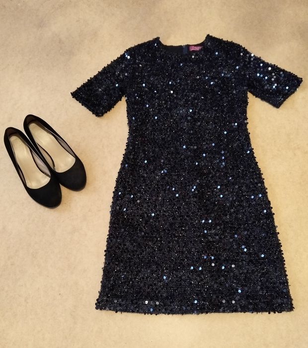 Сукня темно - синя з паєтками