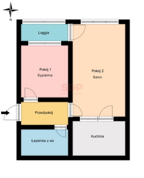 W samym centrum - słoneczne mieszkanie dwupokojowe - 35,6 mkw z loggią - Widok 5