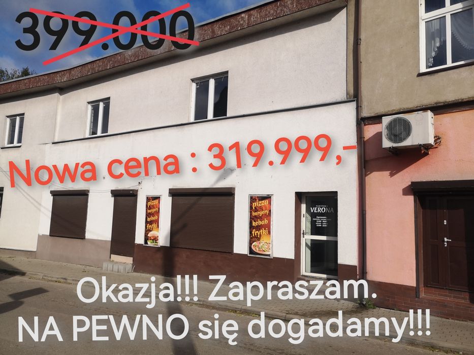 Przy Rynku-Ryczywół 2 lokale+piętro(stan surowy)Od właściciela.Okazja.