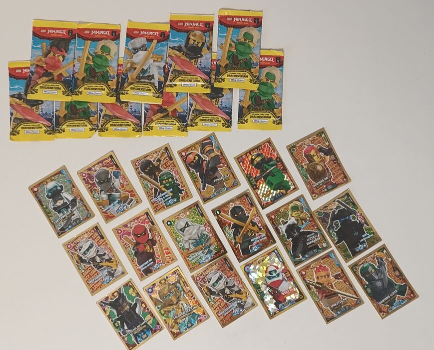 Картки Ніндзяго LEGO Ninjago (Набір 10 бустерів + 5 Золотих карт!)