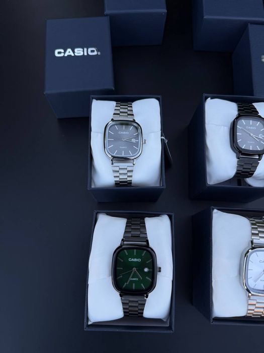 Годинник CASIO кварцовий унісекс | Металевий браслет | Стильний класичний дизайн/Годинник Касіо Чорний Сірий