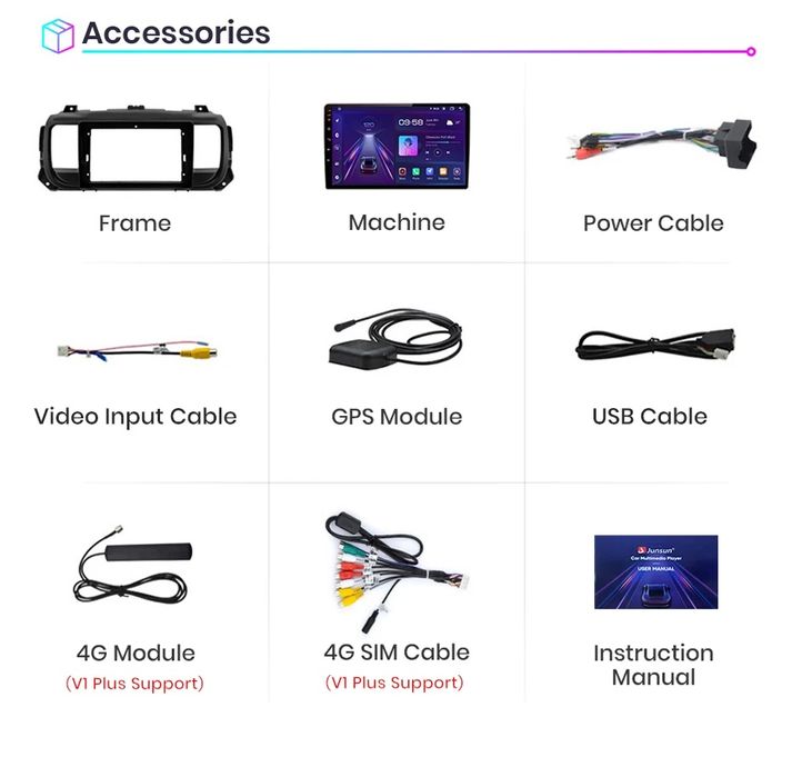 Rádio Android Peugeot Expert 3 Citroen Jumpy 3 SpaceTourer CARPLAY 32G