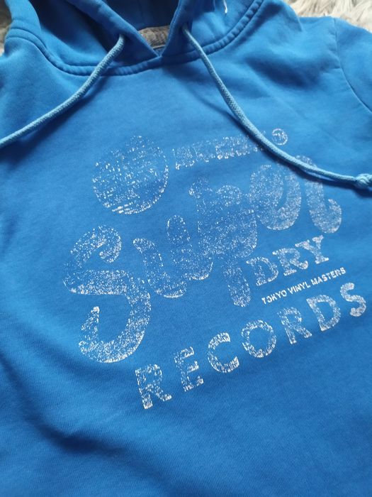 Bluza męska Superdry niebieska S z kapturem