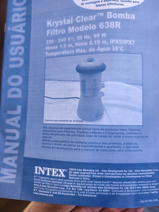 Bomba de cartucho intex