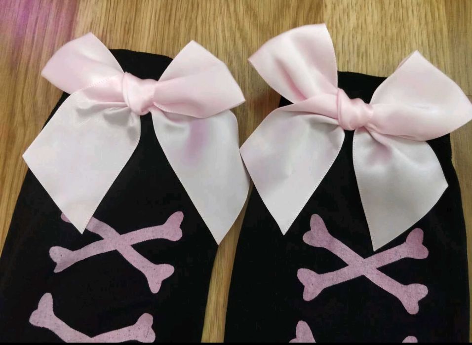 Zakolanówki Lolita czarno różowe