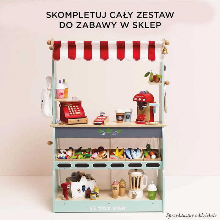 Drewniany nabiał w skrzynce, zabawka dla dzieci, stragan, sklep LTV