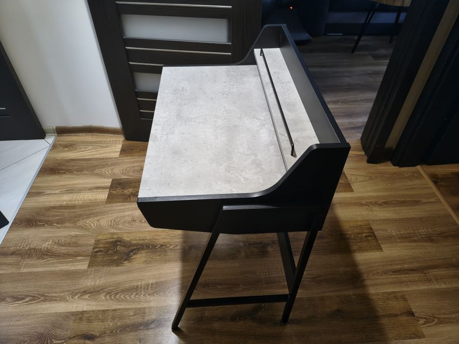 BIURKO Loft Z Szufladami BORR Betonowe Z Czarnym Stelażem