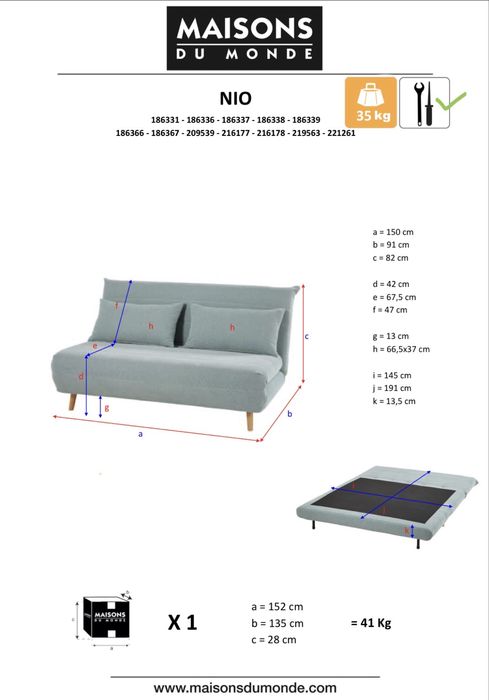 Sofá Clic Clac Maisons du Monde