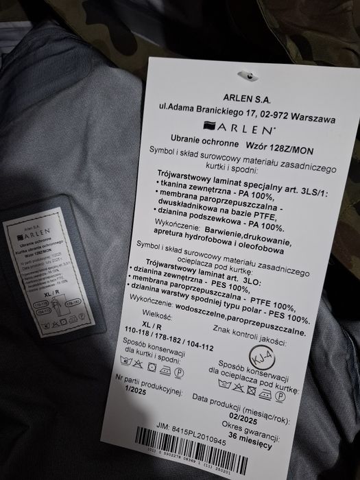 Ubranie Ochronne Kurtka WP wzór 128Z/MON goreteks gore-tex roz. XL/R kurtka.