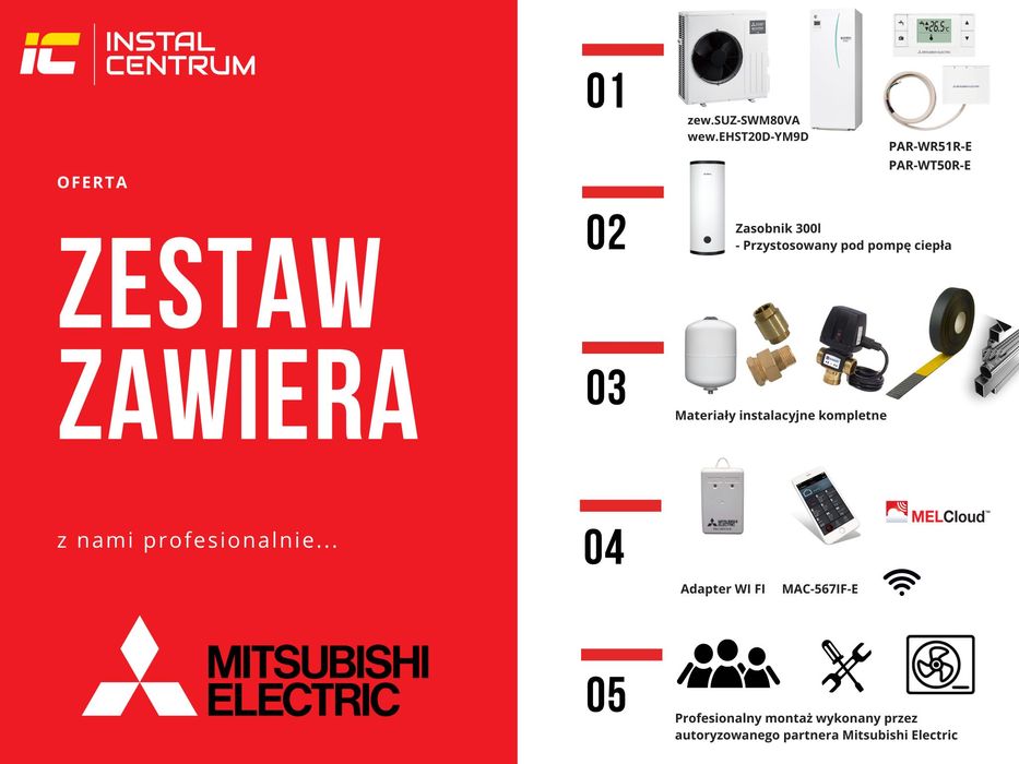 Pompa ciepła Mitsubishi Electric ECOINVERTER 8 KW DOSTĘPNE