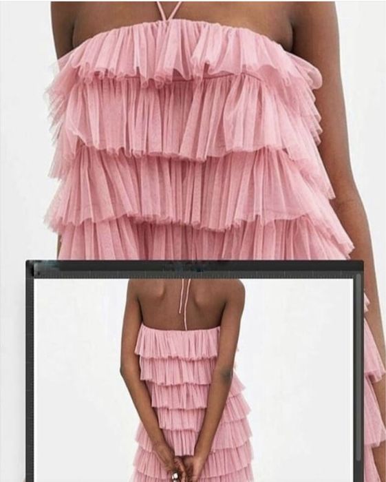 Mini vestido de tule rosa velho