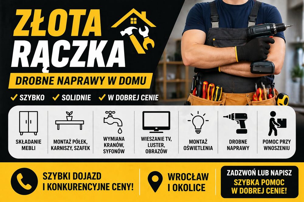 Elektryk, złota rączka – drobne naprawy, składanie mebli, montaż