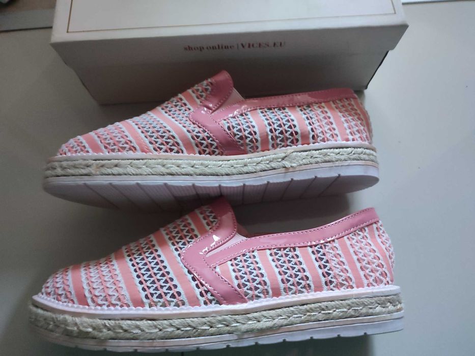 Buty Nowe damskie espadryle  różowe  rozmiar 38