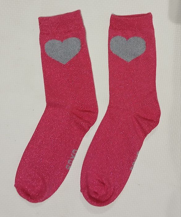 Skarpetki damskie z serduszkiem