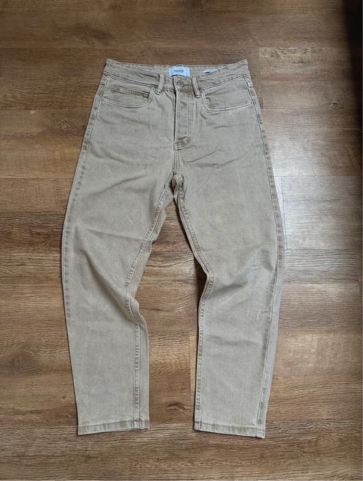 Spodnie szersze beżowe jeansy eleganckie Reserved Rozmiar S\ 46 | W29