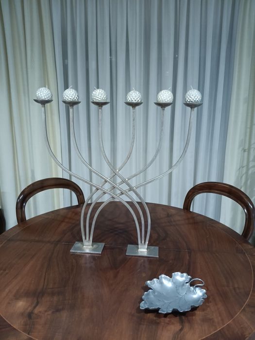 Tin Candelabrum for 6 Candles